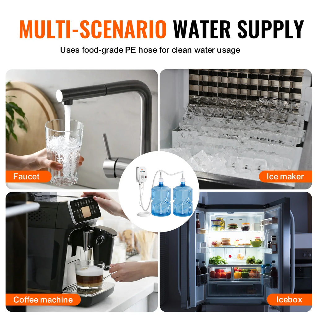 SucceBuy 2x5Gal Bottled Water Dispenser Pump System Dispensing System Auto Electric Water Dispenser Double-Pipe Water Jug Pump