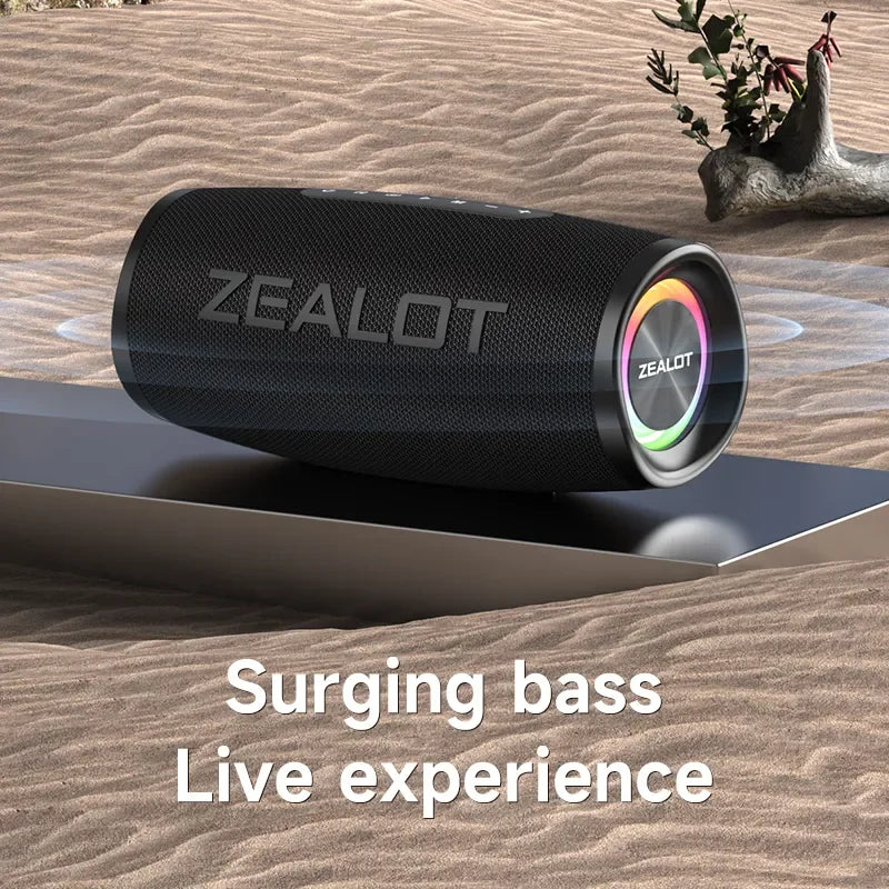 ZEALOT-S56 Bluetooth Speaker 40W Output Power Bluetooth Speaker with Excellent Bass Performace IPX6 Waterproof Camping Outdoor