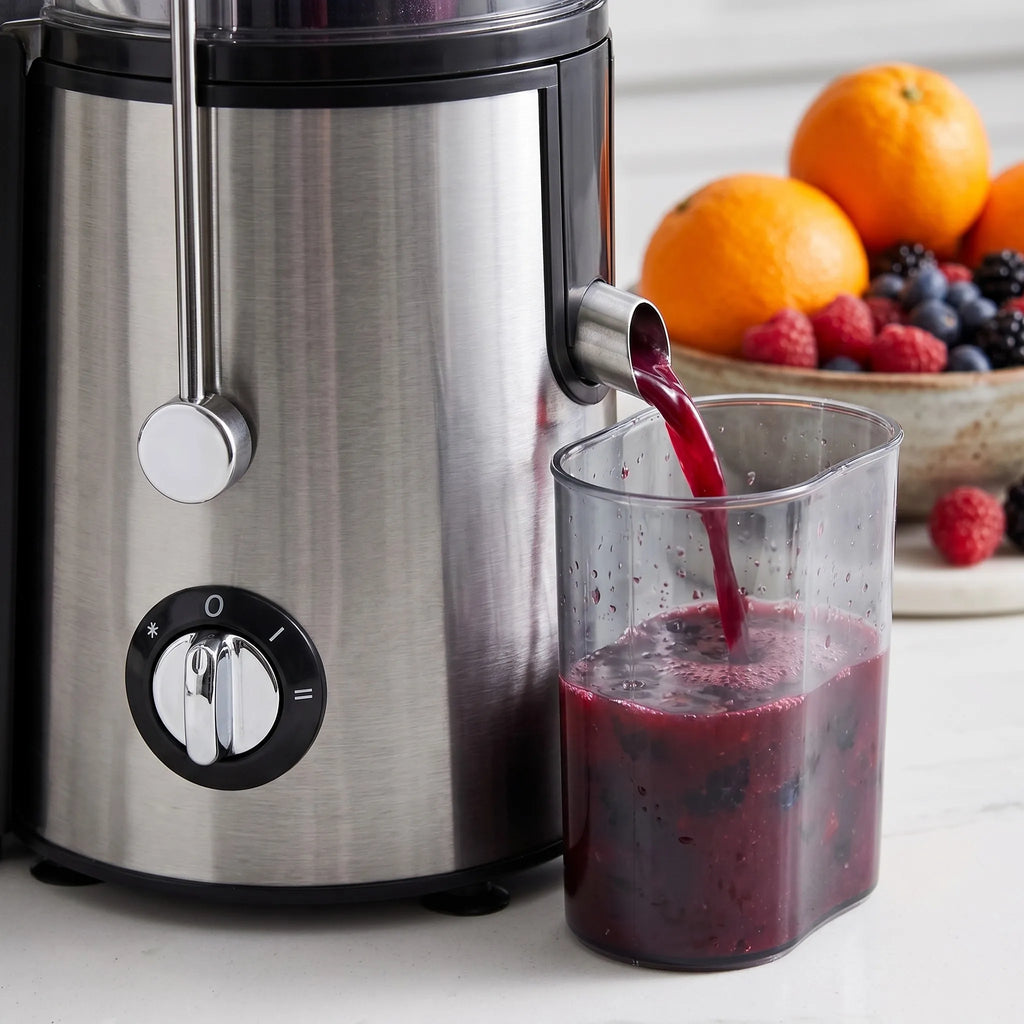 Juicer, 800 Watt Centrifugal Juicer with Wide Mouth 3" Fruit & Vegetable Feed Chute, Easy to Clean, Stainless Steel (Silver)