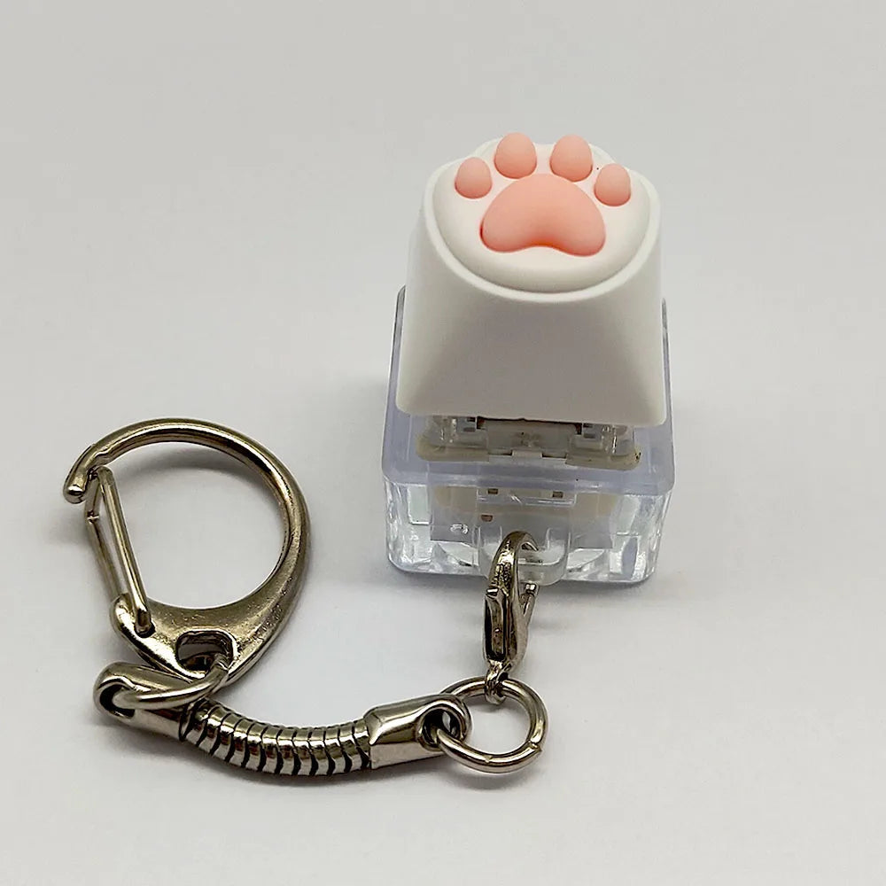 Cute Cat Paw Squishy Keychain - Soft Silicone Stress Relief Toy for Backpack Purse Decor, Fidget Decompression Gift for Cat Lovers Couples Students