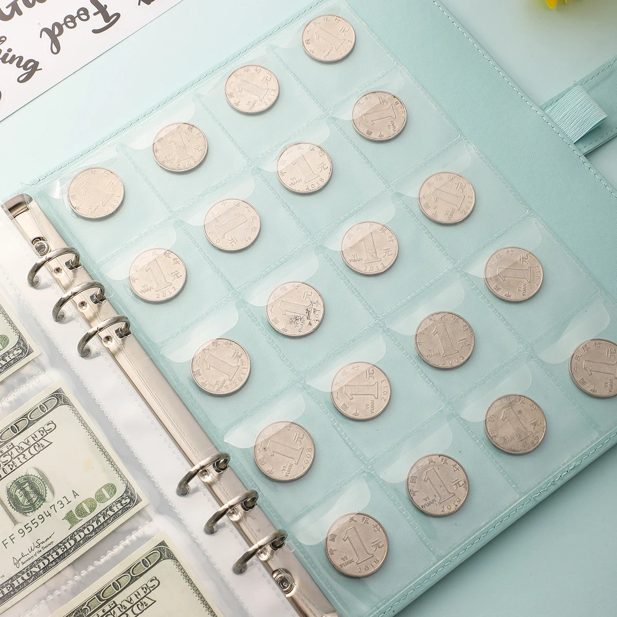 10 pieces of PVC film with 200 compartments, suitable for storing commemorative coins, coins, and small accessories