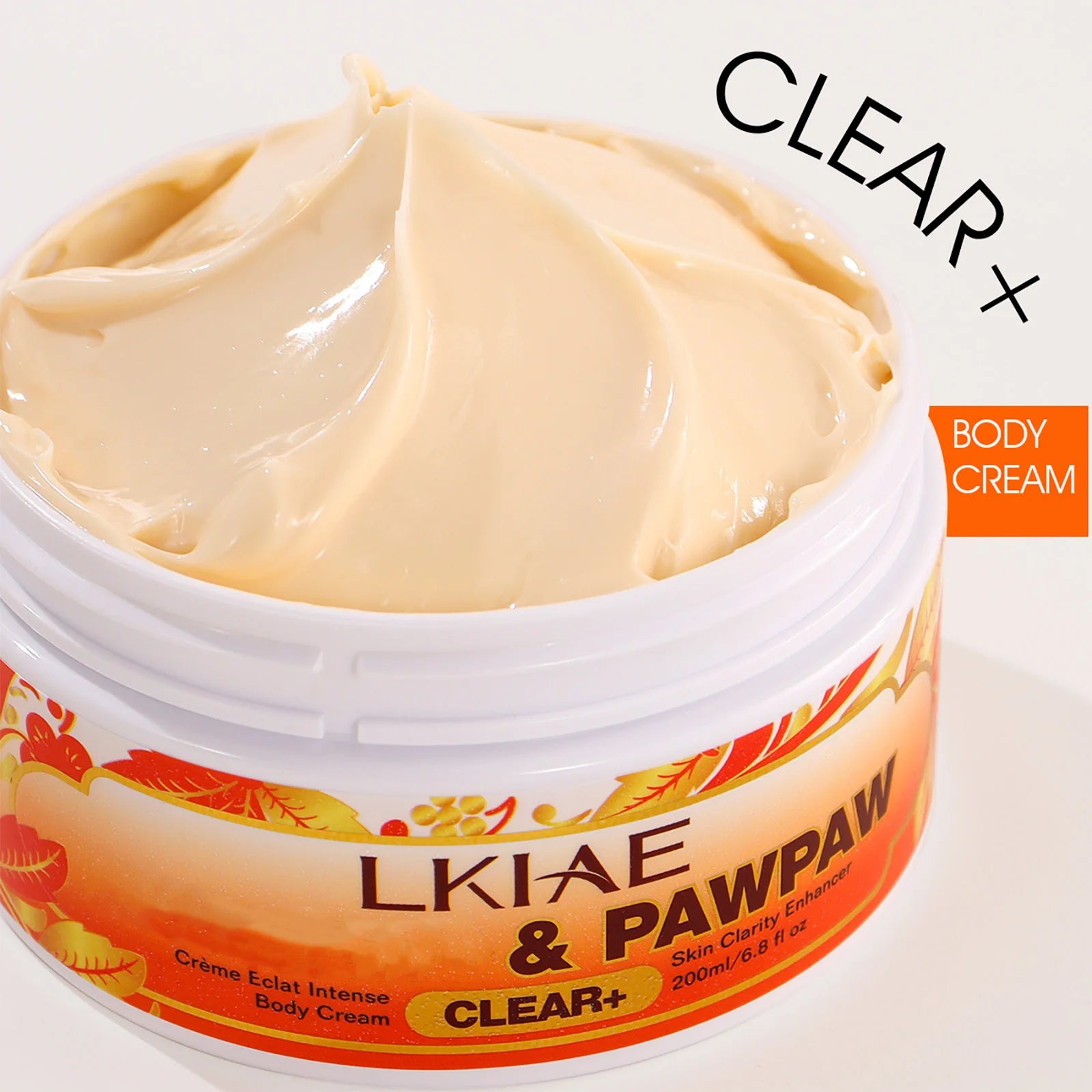 LKIAE Pawpaw Lightening Body Cream, With Carrot Oil, Deeply Moisturizing, Smooth Skin, Anti Dark Spots, Hyperpigmentation, 200ml