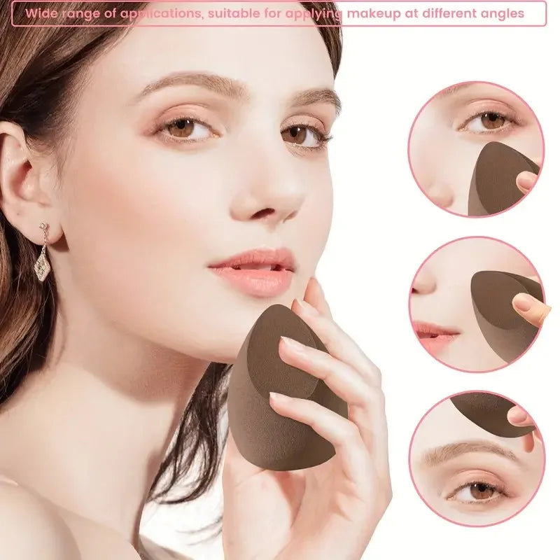 3-Pack Brown Makeup Sponges - Holiday SFX & Party Glam Essential for Costume & Evening Looks brochas maquillaje