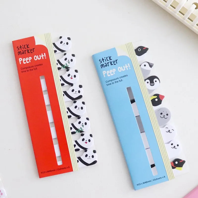 8 PiecesLytwtw's ‌Kawaii Animal Bookmark Sticky Notes/Note Pad/N-Sticky Notes Memo Pads, Creative Stationery
