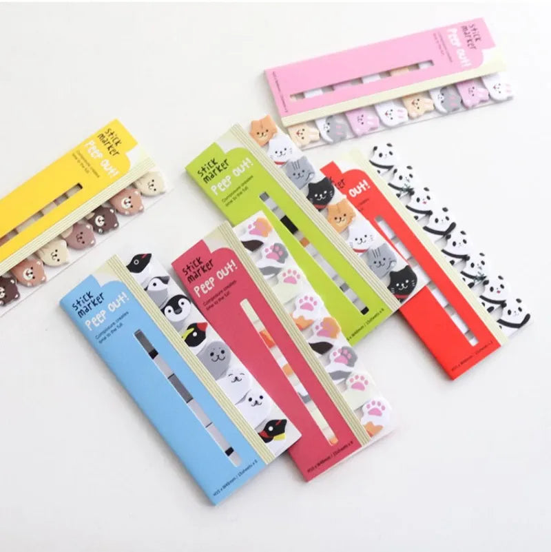 8 PiecesLytwtw's ‌Kawaii Animal Bookmark Sticky Notes/Note Pad/N-Sticky Notes Memo Pads, Creative Stationery