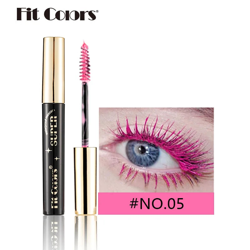 5D Silk Fiber Mascara Lash Color Mascara Waterproof 14 Colors 3D Mascara Eyelash Extension Thick Lengthening Eye Lashes Cosmetic