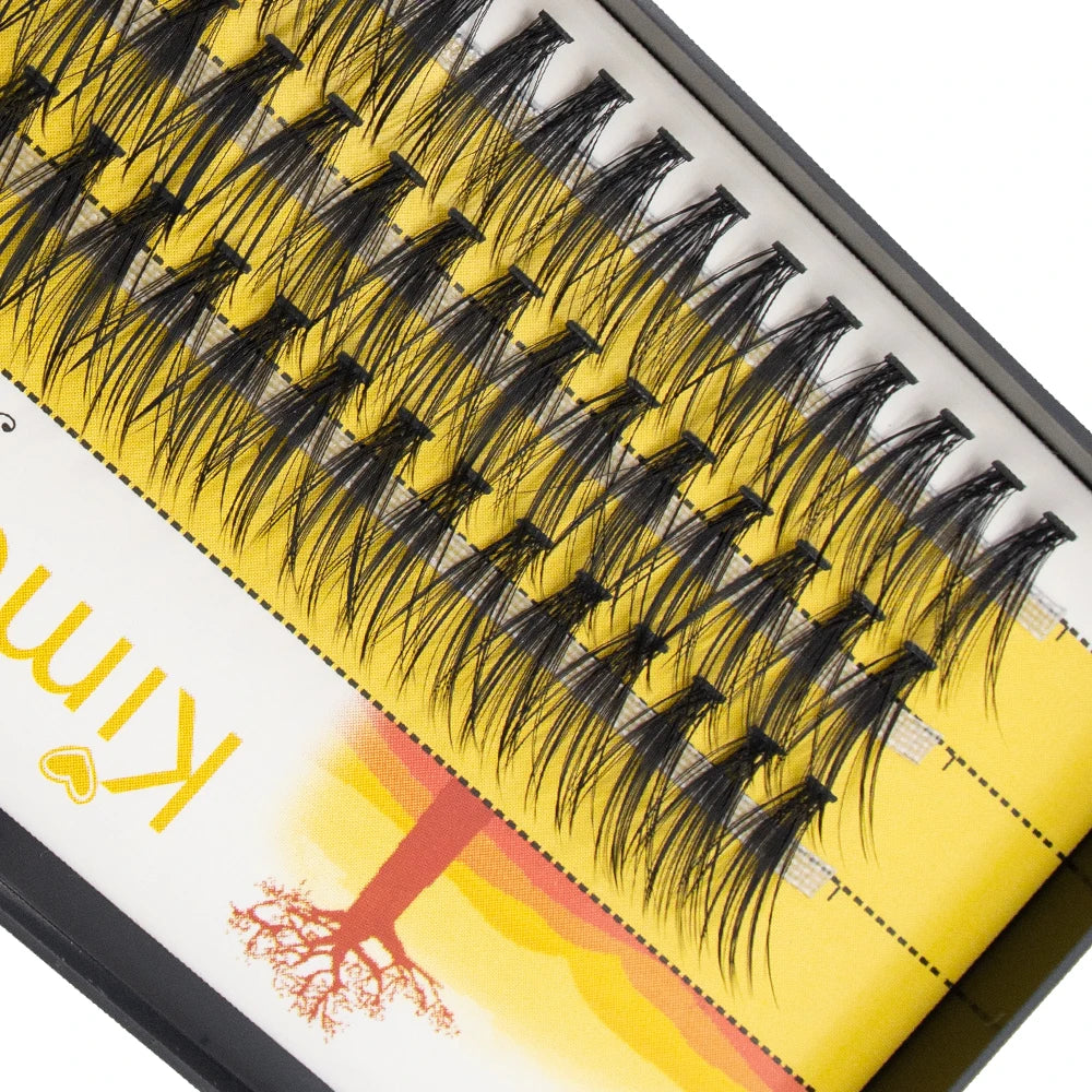 Kimcci 60 Bundles Mink Eyelash Extension Natural 3D Russian Volume Faux Eyelashes Individual 30D Cluster Lashes Makeup Cilia