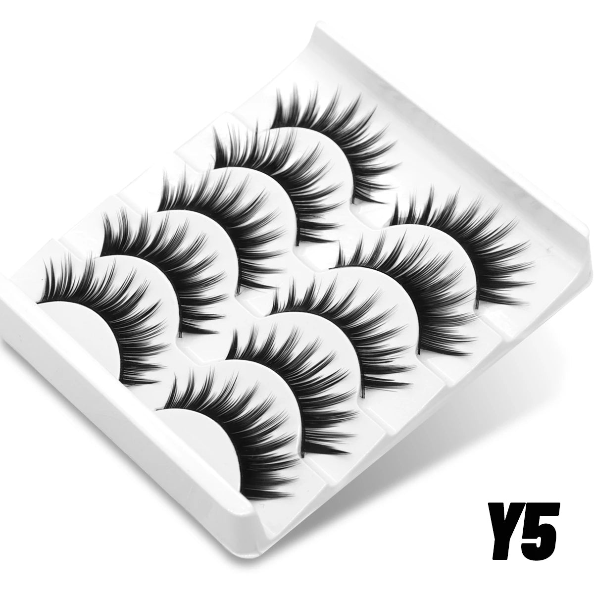 GROINNEYA Lashes 3D Mink Lashes Fluffy Reusable Lashes Mink False Eyelashes Soft Wispy Natural Cross Eyelash Extension Makeup
