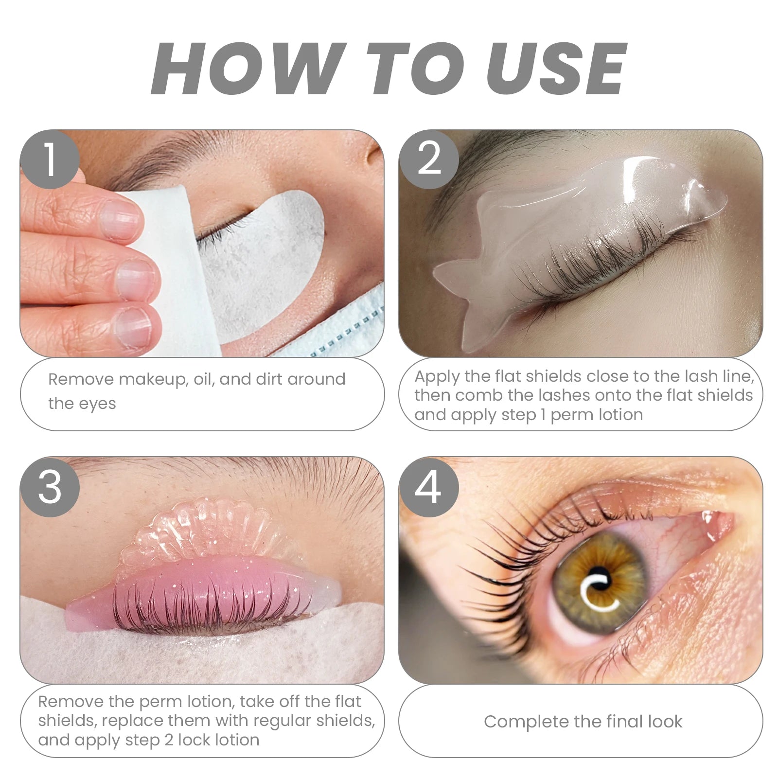 Lomansa Korean Lash Lift Patches Eyelash Lifting Pads Self-Adhesive and Ultra Thin for Step 1 of Perm Use as an Eye Patches Tool