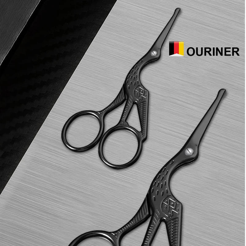 Facial Hair Scissors Rounded Professional Stainless Steel Mustache Nose Hair Beard Eyebrows Eyelashes Trimming Clippers