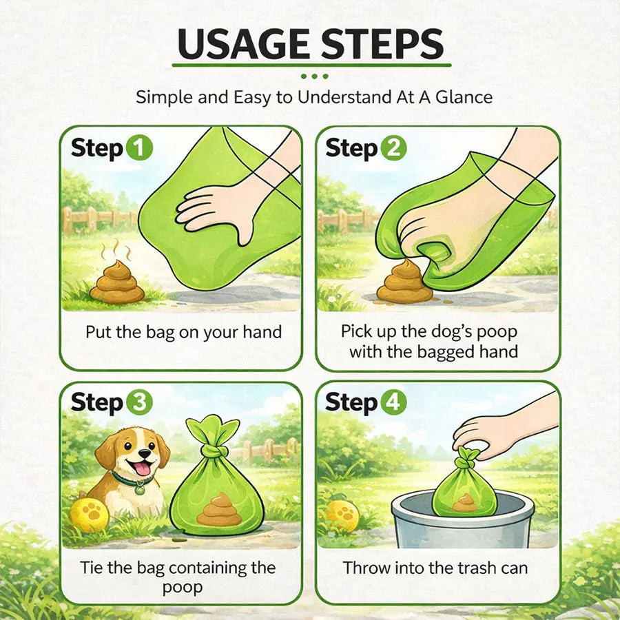 300Pcs Bulk Disposable Dog Poop Bags, Leak-Proof Tear-Resistant Pet Waste Bags, Cost-Effective Pet Supplies for Dog Lovers