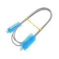 Aquarium Cleaning Brush for Water Hose Lily Pipe Air Tube Stainless Steel Flexible Bent Tube Double Head Brush Fish Tank Cleaner