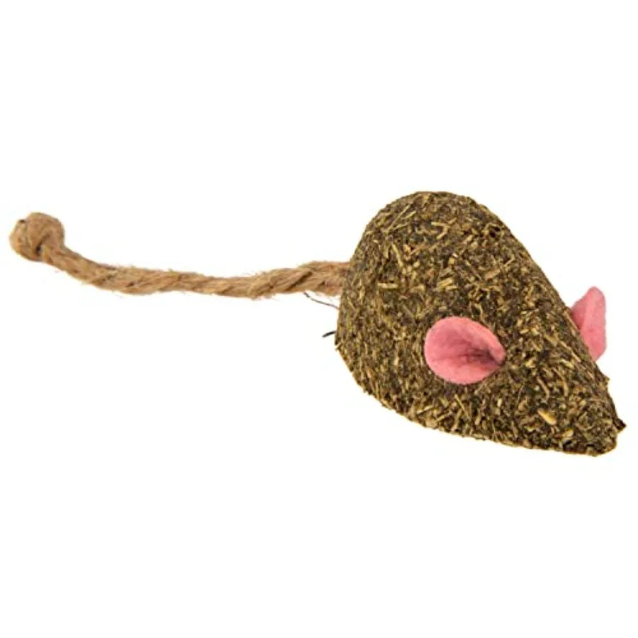 Instincts Mouser Mayhem HappyNip Cat Toy Compressed Catnip Silverine-Shaped Mice Mentally Stimulating Durable Less Mess 2-Pack