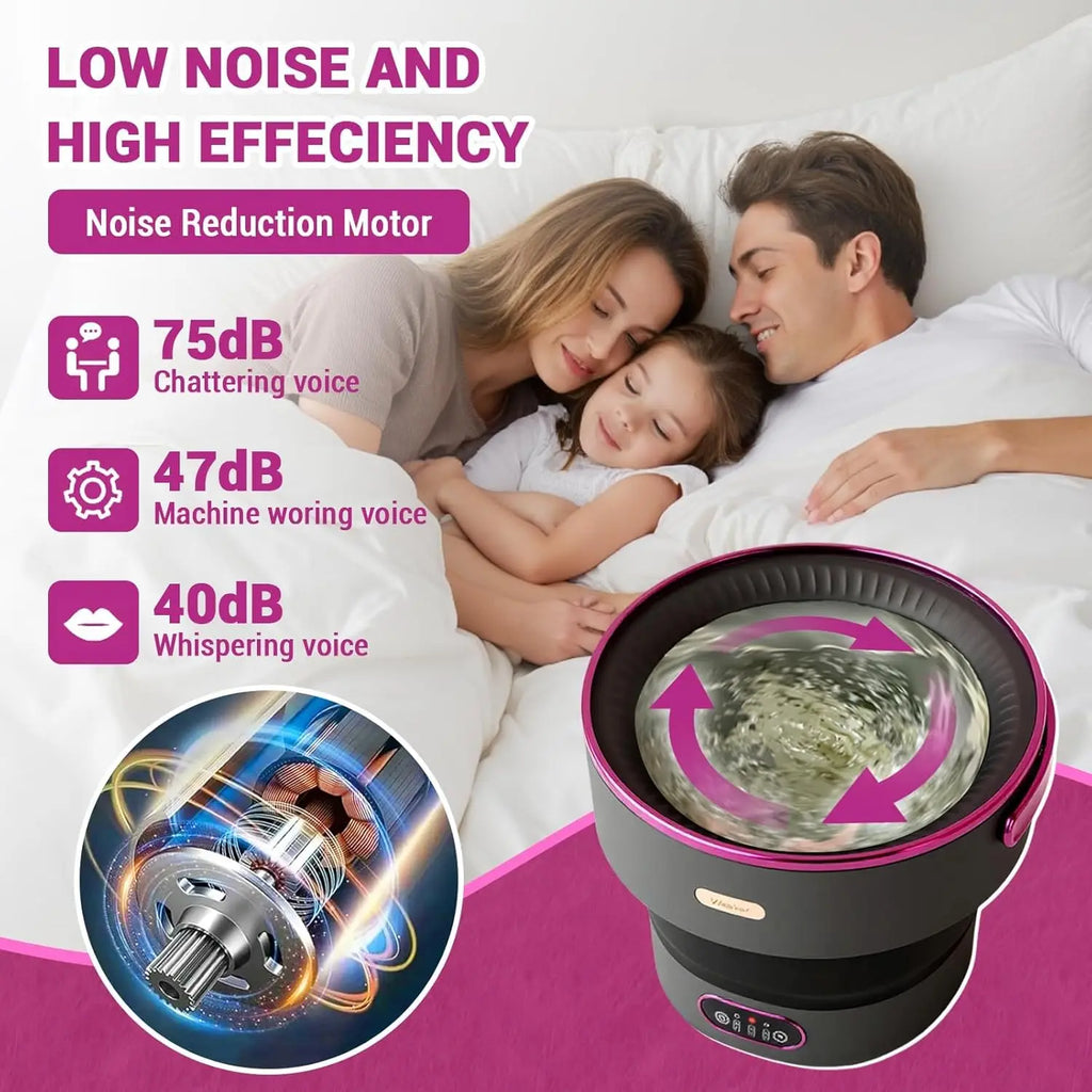 13L Portable Washing Machine for Underwear & Socks, Foldable Mini Washer with 3 Wash Modes and Spin Dryer, for RV and Travel