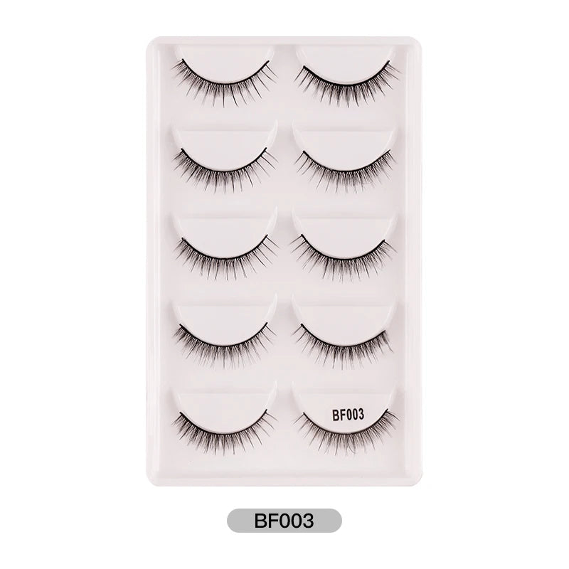 New 5Pairs Handmade 3d Mink Lashes Short False Eyelashes Cross Messy Dense Natural Eye Lashes Stage Makeup False Eyelashes E08
