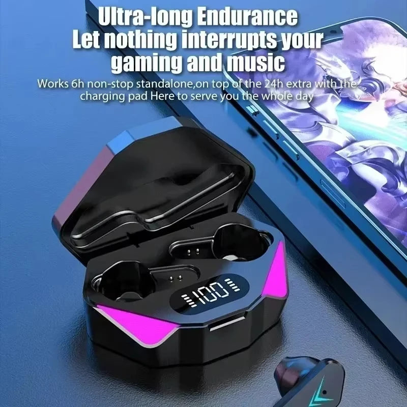 2026 New TWS Wireless Earphones with Bluetooth 5.49 Gaming Headset Sport Earbuds with LED Display Earhooks and Built-in Mic