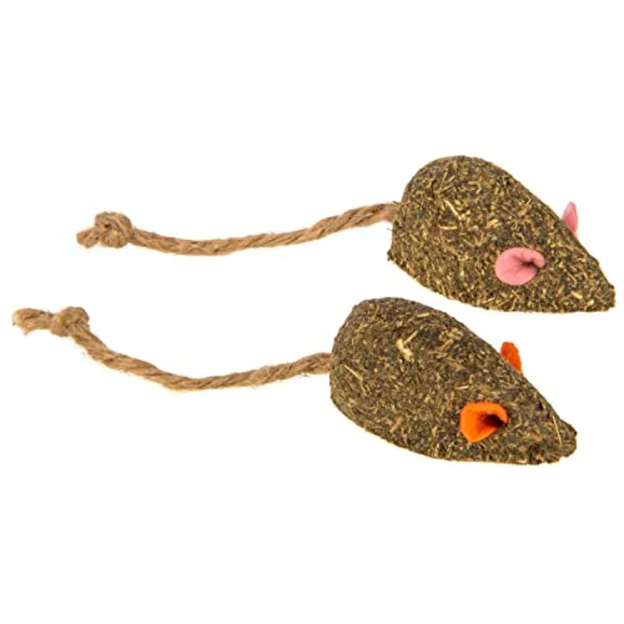 Instincts Mouser Mayhem HappyNip Cat Toy Compressed Catnip Silverine-Shaped Mice Mentally Stimulating Durable Less Mess 2-Pack