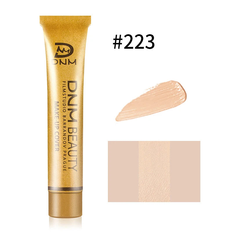 Gold Tube Full Coverage Concealer,Face High Coverage Foundation Cream For Dark Circles Tattoos Freckles Redness,Even Skin Tone