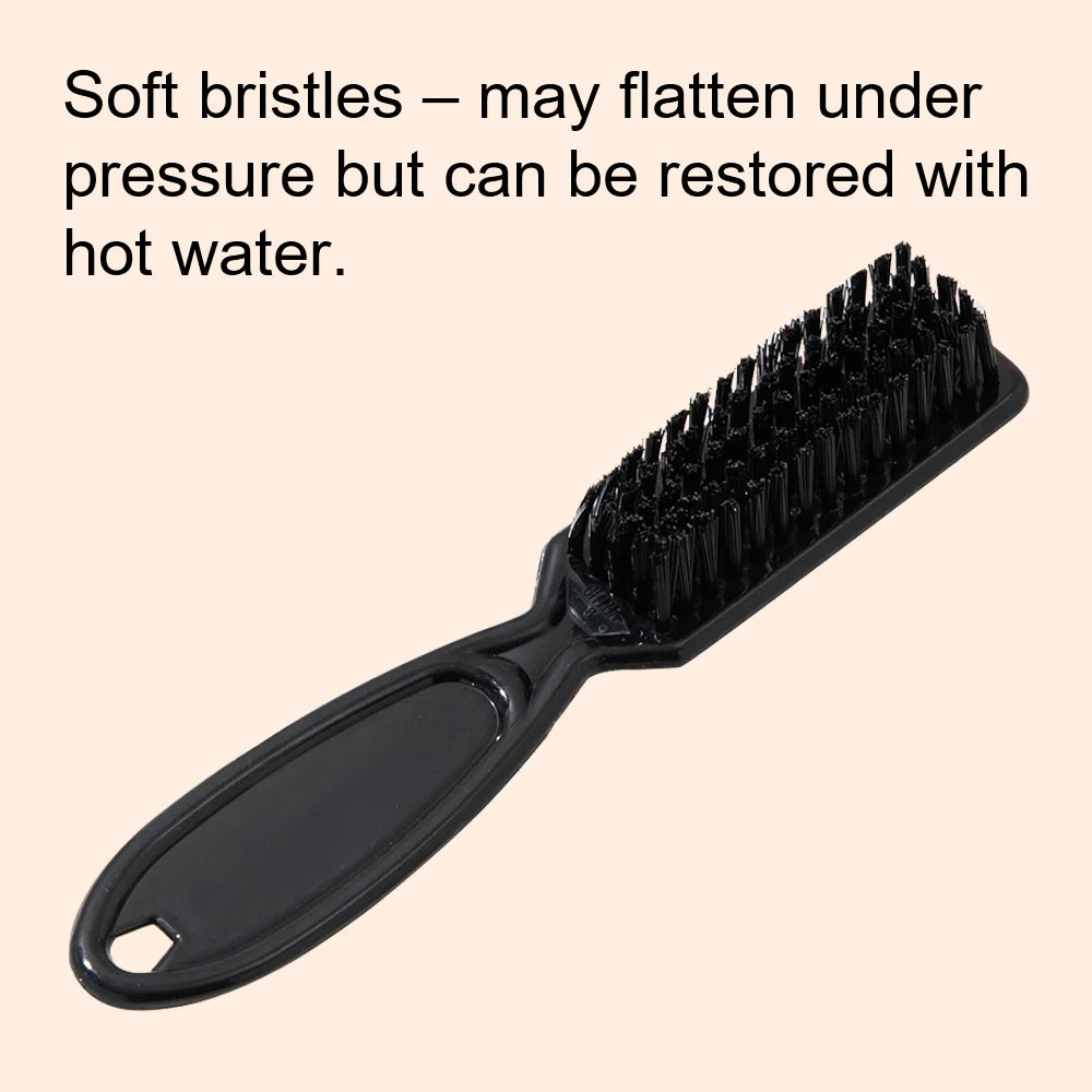 Black Small Beard Styling Brush Professional Shave Beard Brush Barber Vintage Oil Head Shape Carving Cleaning Brush