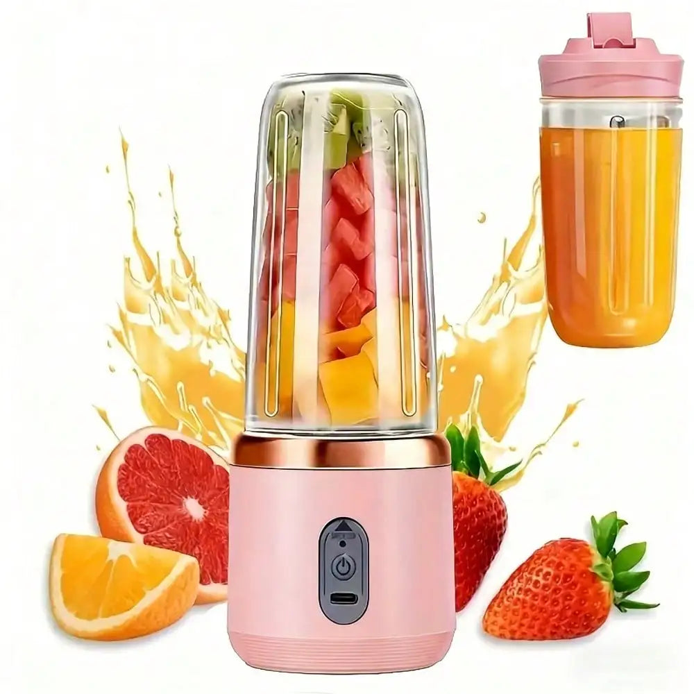 Juicer Cup + Portable Outdoor Cup, Dual Cups, Detachable, Easy To Clean, For Making Fine Juice, Fruit Blender, Beverage Maker, Suitable For Home, Outdoor Travel, Office, USB Charging, Portable Blender, Juice Mixer - Perfect G