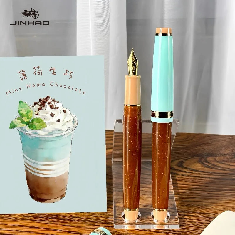 2026 Limited Edition! JINHAO 82 Acrylic Fountain Pen Mint Chocolate Colors Gold Nib Stationery School Office Supplies