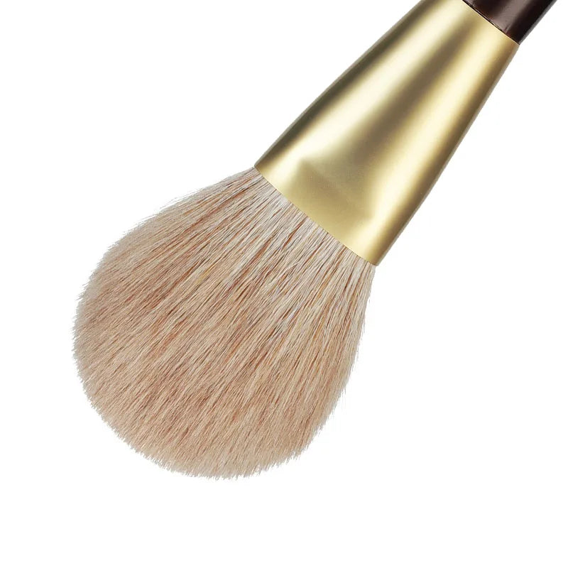 SD01 Professional Handmade Make Up Brush Flat Round Face Powder Brush Soft Goat Red Fox Hair Makeup Brushes
