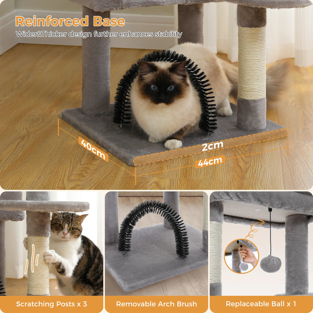 Multi-Level Cat Tree Tower with Sisal Scratching Posts and Pad Soft Top Perch Large Cat Condo for Indoor Cat Scratchers Cat Toys
