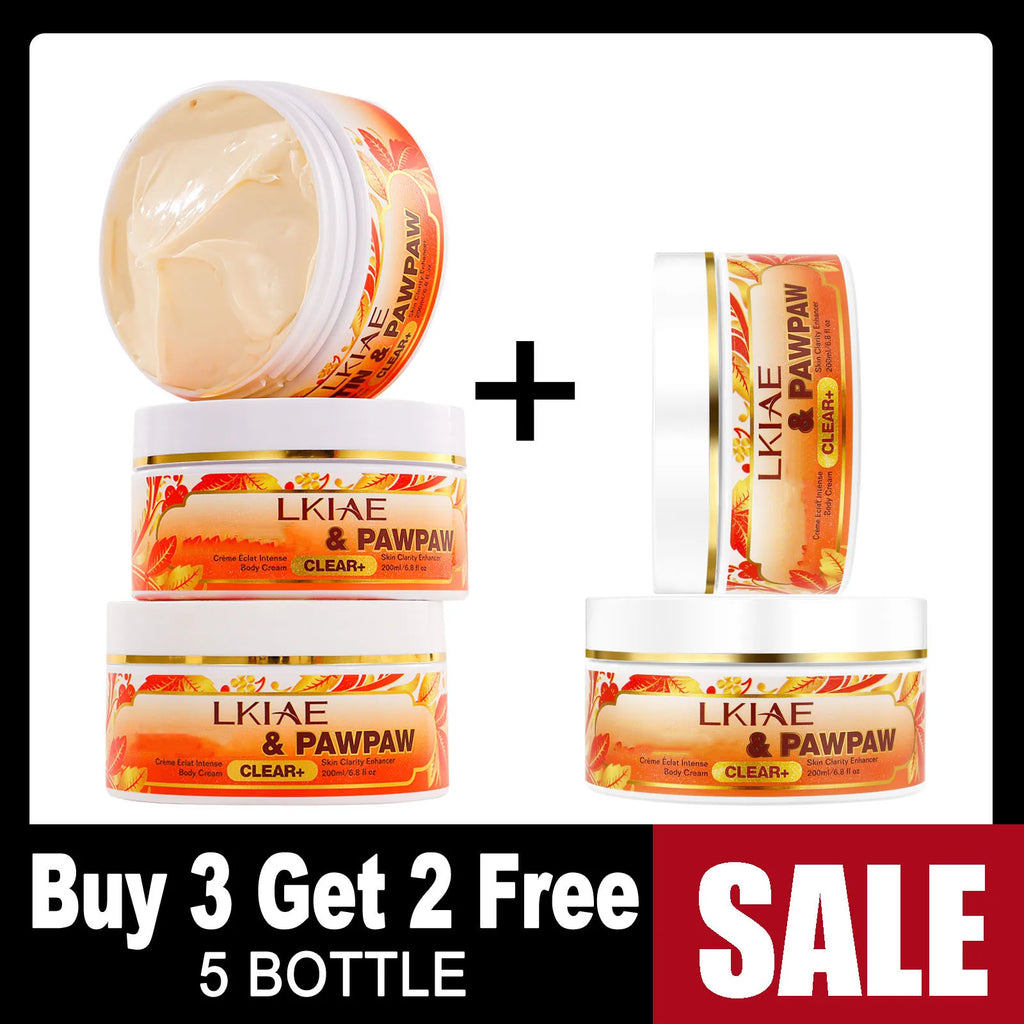 LKIAE Pawpaw Lightening Body Cream, With Carrot Oil, Deeply Moisturizing, Smooth Skin, Anti Dark Spots, Hyperpigmentation, 200ml
