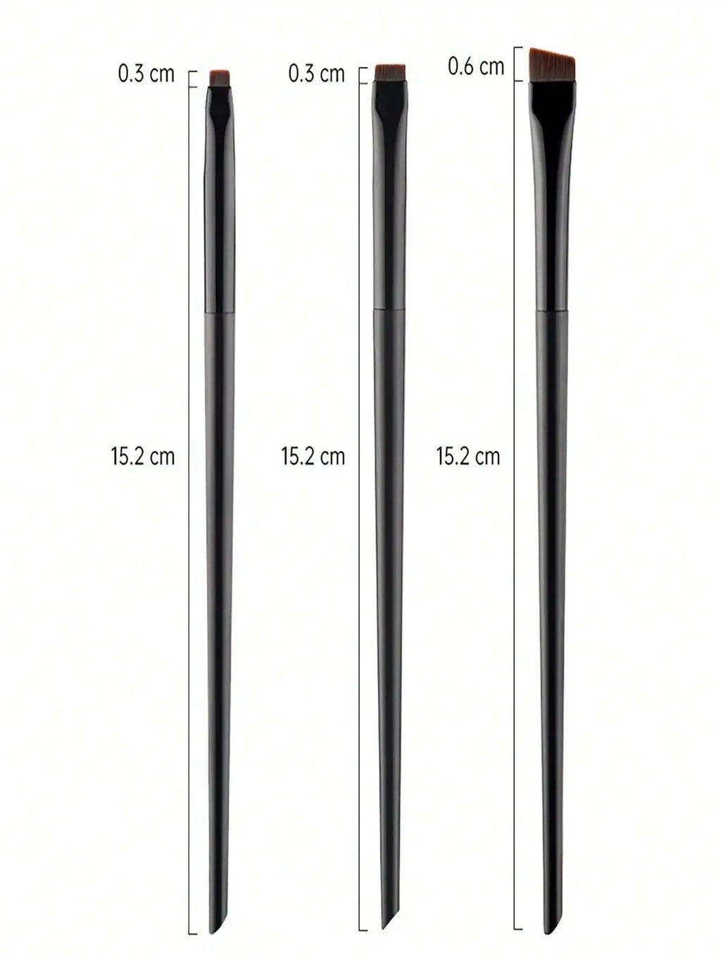 3pcs Makeup Brush Set, Including Angled Eyeliner Brush, Eyebrow Brush, And Ultra-Fine Eyeshadow Brush, Makeup Brush Set, Makeup Brush Kit, Makeup Brush Set, Full Makeup Brushes, Makeup Brush Set, Complete Makeup Tools, Makeup