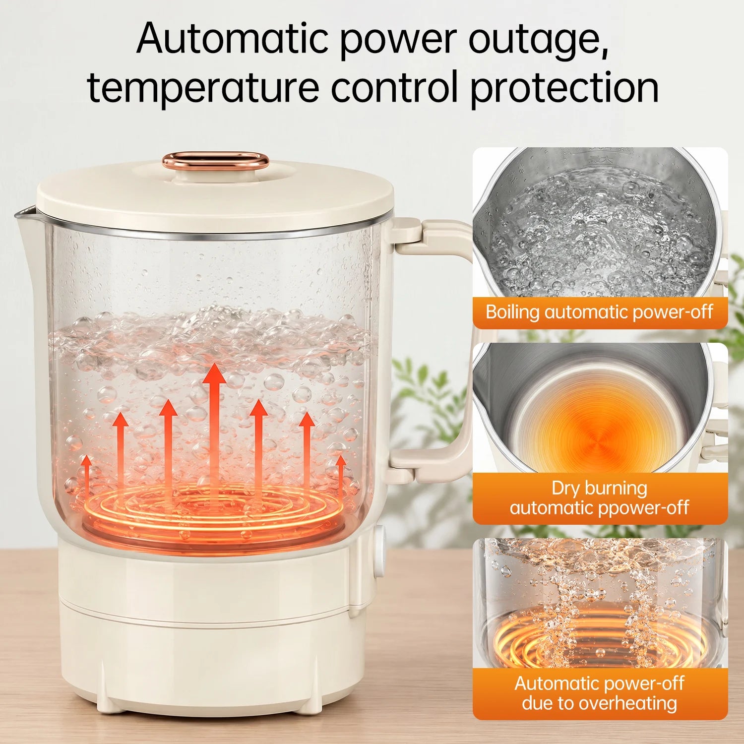 500W Electric Kettle with Stainless Steel Inner Lid, Suitable for Kitchen, Restaurant and Living Room, Used for Brewing Coffee, Milk and Boiling Water, Travel Folding Kettle