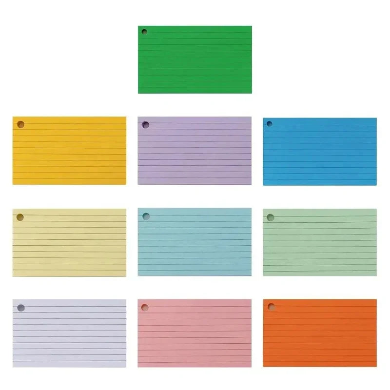 1Pcs Binder Horizontal Line Memo Book Loose-Leaf Index Cards Flash Cards Small Revision Cards for Study Office NotePads