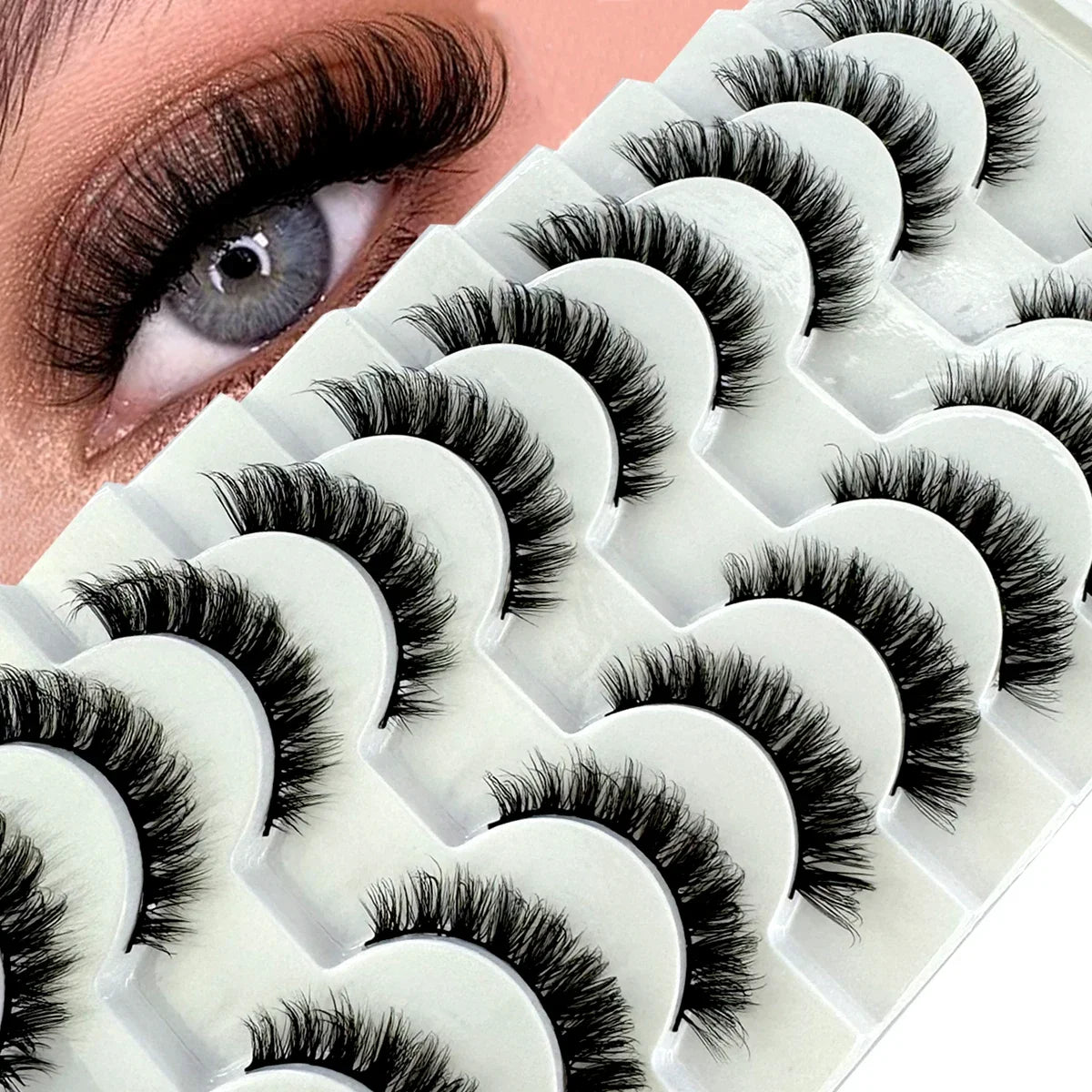 New Cat Eye Artificial Mink Eyelash 3D Curling Natural and Realistic Messy Tail Eye Extended Soft Eyelash