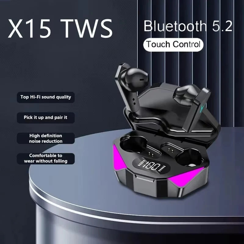 2026 New TWS Wireless Earphones with Bluetooth 5.49 Gaming Headset Sport Earbuds with LED Display Earhooks and Built-in Mic