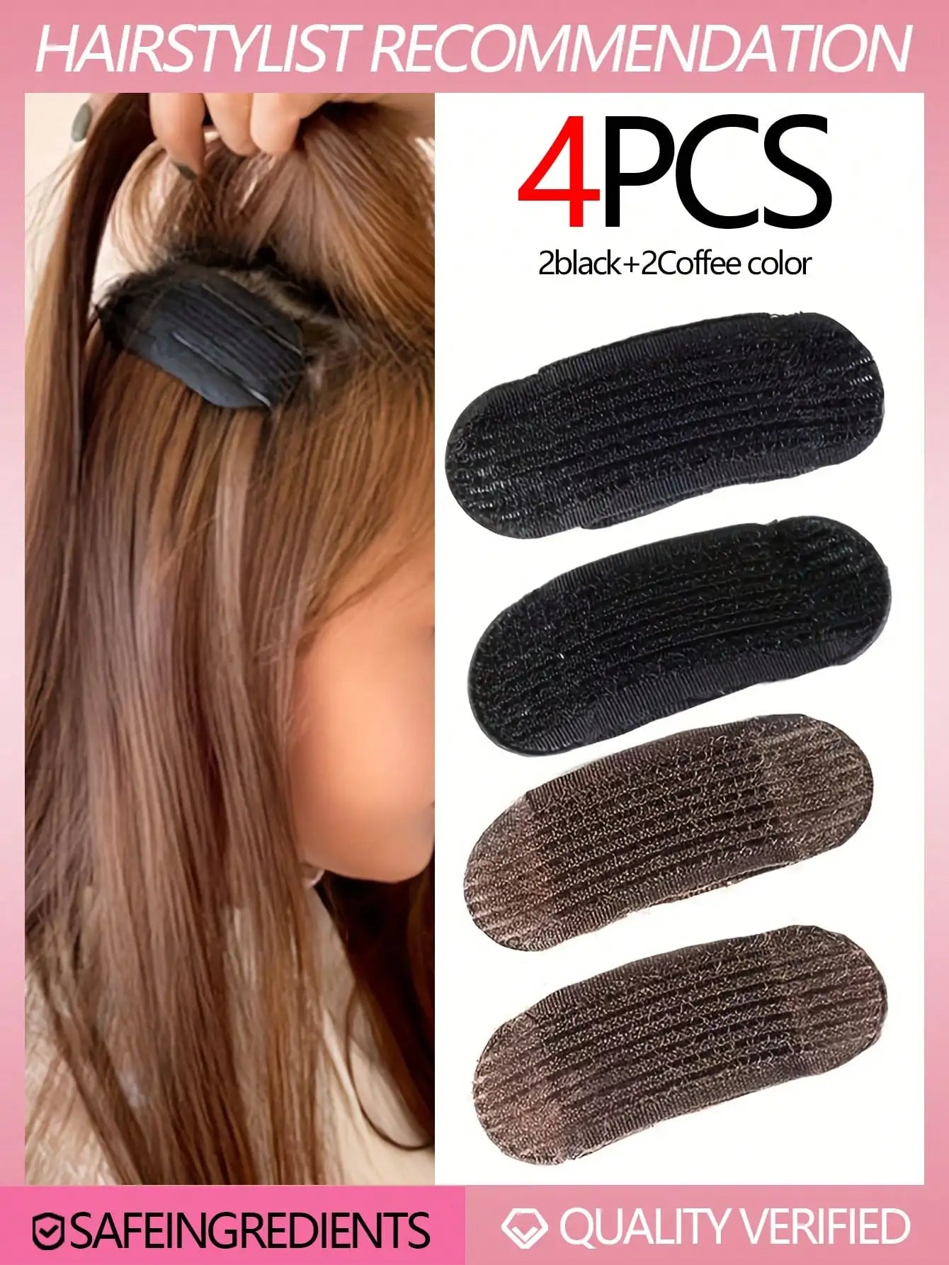 10/6/4/2pcs (Random Color) Invisible Hair Volume Clips, High Crown Hair Pad, Seamless Plastic Hair Clips, Bangs Clips, Suitable For Women, Essential For Hairstyle Design