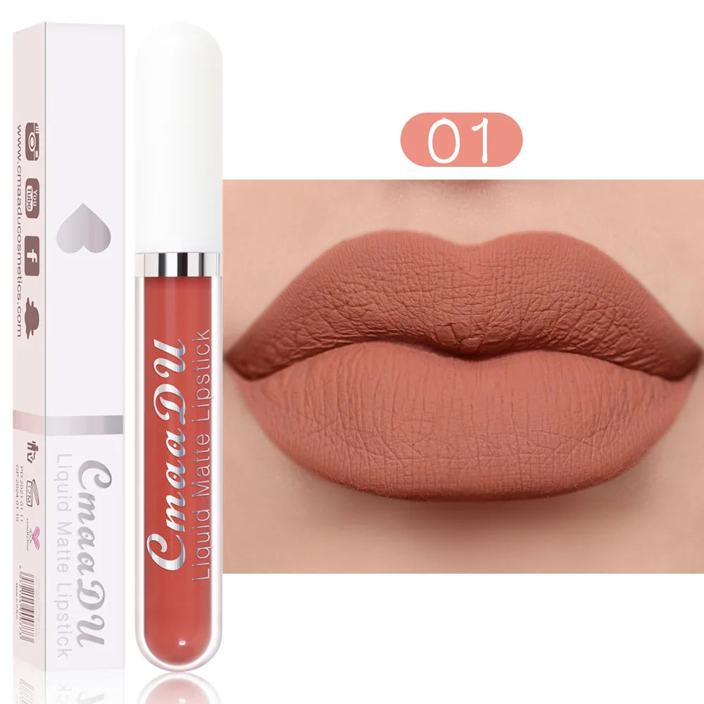 1/3pcs Matte Lipstick Set Liquid Waterproof Velvet Sexy Red Lip Gloss Kit Makeup Lasting Non-stick Cup Lip Tint Beauty Cosmetics