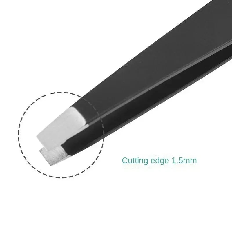 Professional Stainless Steel Precision Tweezer - Slant Tip Hair Plucker for Easy Grooming Brow Clips Removal Makeup Tools