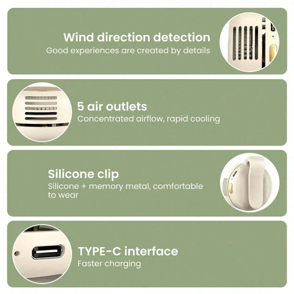 Portable Silent Mini Bladeless Electric Fan, Clip On Fan For Shirt, 3 Speeds Hands-Free Neck Fan,Suitable For Outdoor & Travel & Office, Travel Accessories, Gift