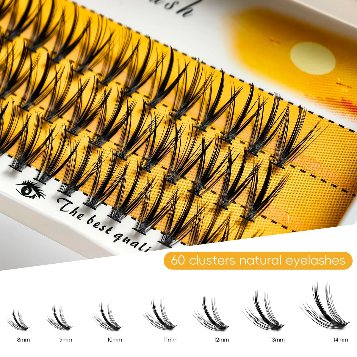 20D/30D Mink Eyelashes 1 Box /60 Bundles Natural Eyelashes Extension 3D Russia Individual Eyelash Cluster Makeup Tools Eye Black
