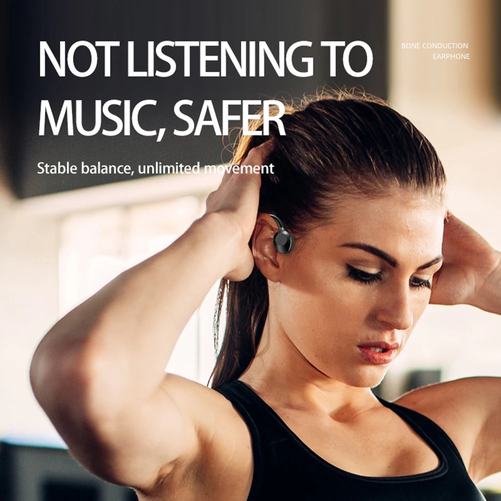 Wireless Headphones Handfree Bone Conduction Headphones Bluetooth-Compatible Comfortable To Wear for Outdoor Sports