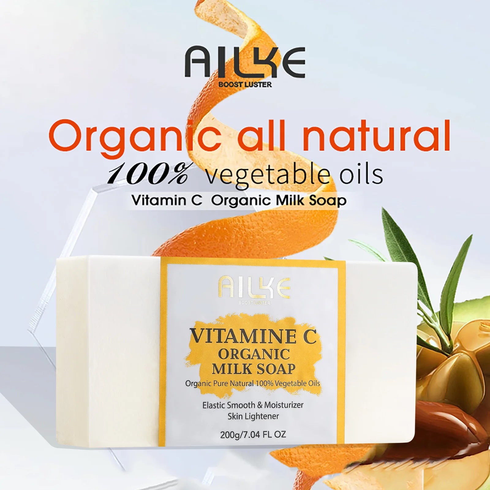 AILKE Vitamin C Set, Reduce Dark Spots, with Lightening Body Lotion, Even Tone Face Cream, Whitening Serum, Brightening Soap