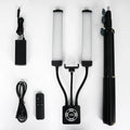 HDSNH LED Video Light 40W Double Arms Beauty Light with Phone Holders Adjustable Tripod Dimmable 3200-5600K for Makeup Manicure