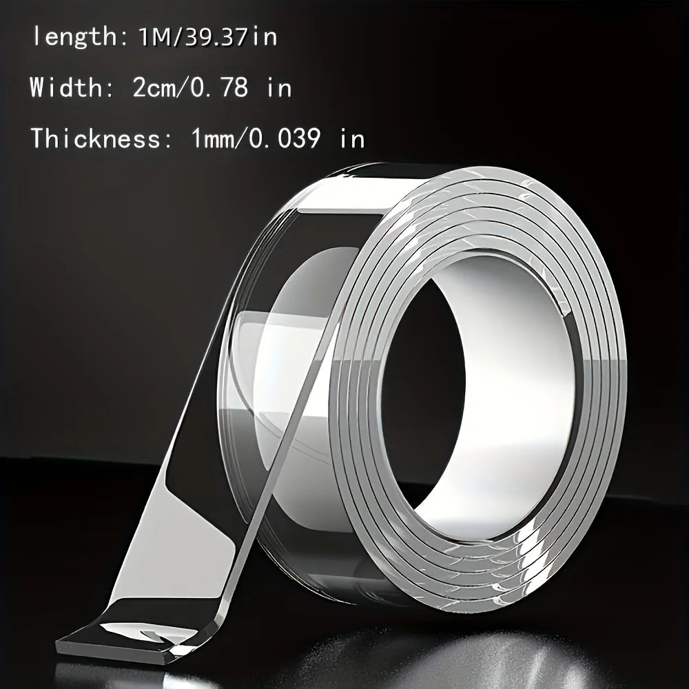 3roll Powerful Adhesive Nano Double-Sided Tape,Reusable,Residue-Free,And Washable.Suitable for Home,Office,And Car Use