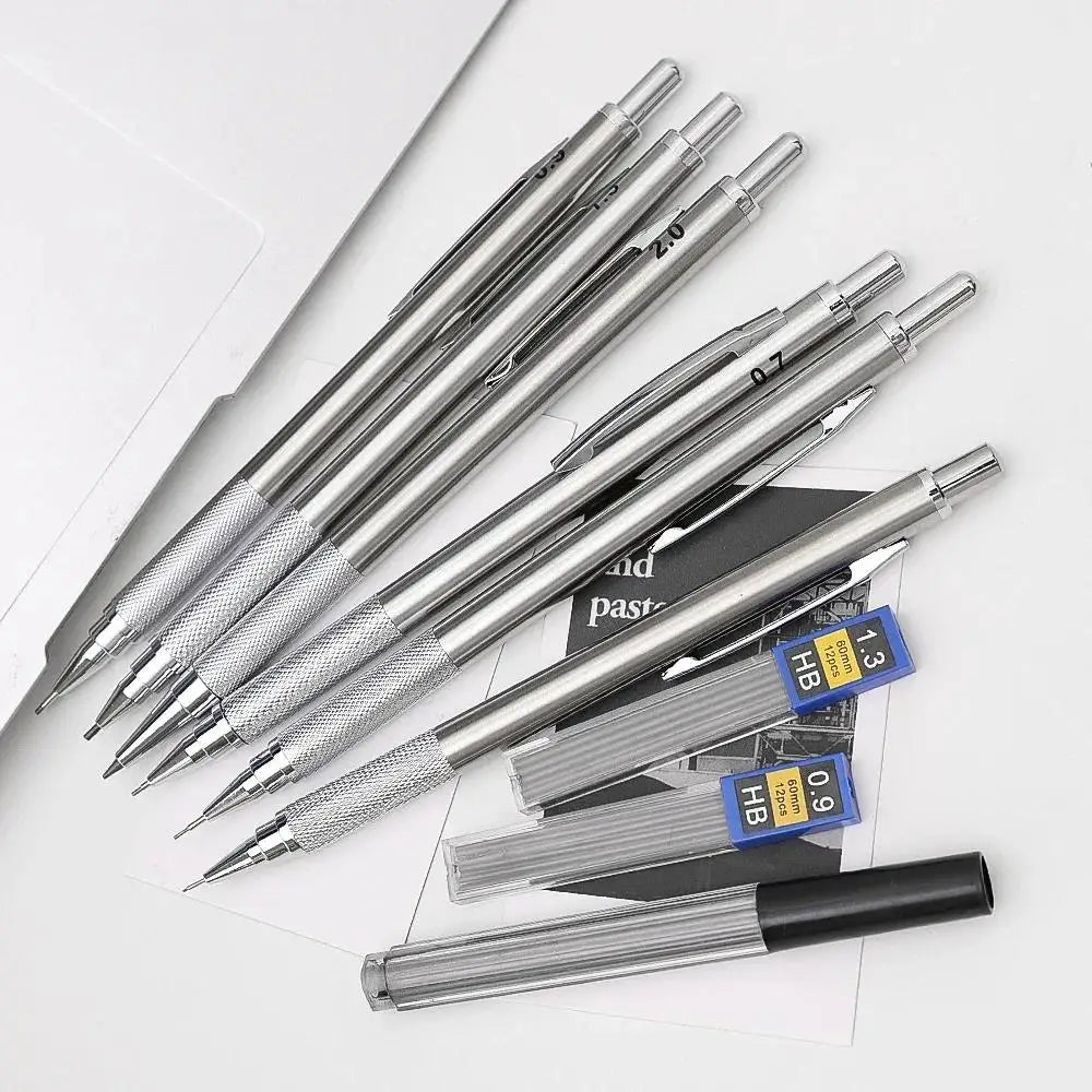 Full Metal Mechanical Pencil 0.3/0.5/0.7/0.9/1.3/2.0mm Replaceable Refills Office & School Art Supplies Drawing Writing Sketchin