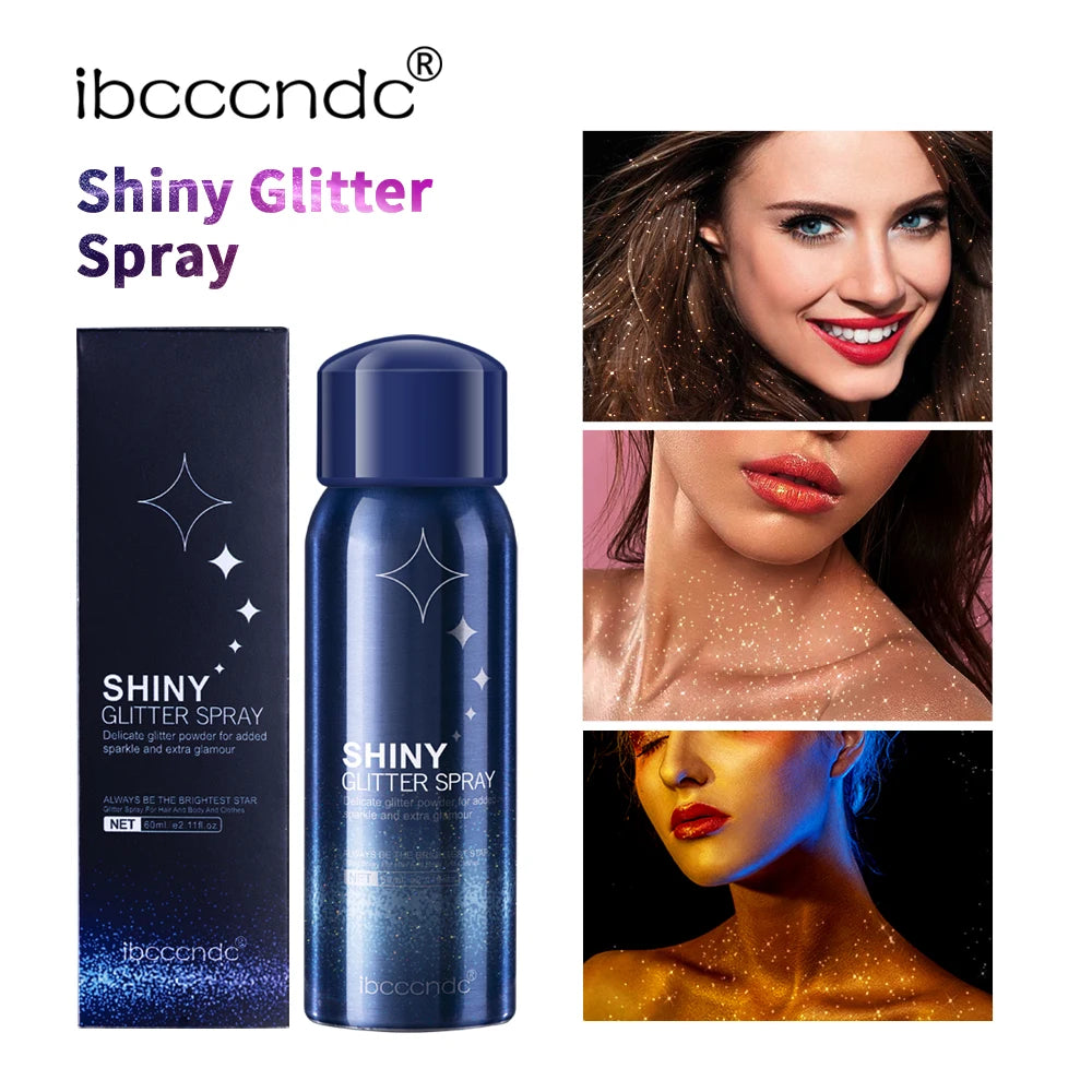 Makeup Glitter Spray Instantly Enhancing Radiance Emit Charming Radiance Quick Drying Brightening Waterproof Party Glitter Spray