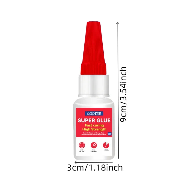 4pcs Super Fast Bonding Glue - 10s Quick Fix Adhesive for Plastic/Metal/Wood/Ceramic/Glass, Multi-Purpose Repair Glue (20g)