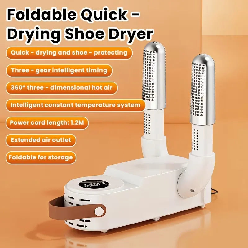 Portable Shoe Dryer: Fast, Quiet, and Efficient Drying with 110V Smart Timer and Auto Shut-off. Features a foldable design, suitable for work boots, gloves, hats, and socks. A must-have household item, perfect as a Thanksgivi