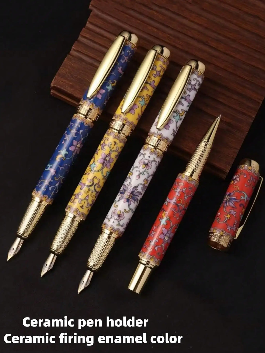 1Pc Fountain Pen, 0.5mm Nib, Built-In Converter, High-End Quality, Exquisite Craftsmanship, Ceramic Material Pen Body, Ceramic Enamel Color, Iridium Gold Pen Clip, Student Gift, Holiday Gift, Back-To-School Season, Birthday G