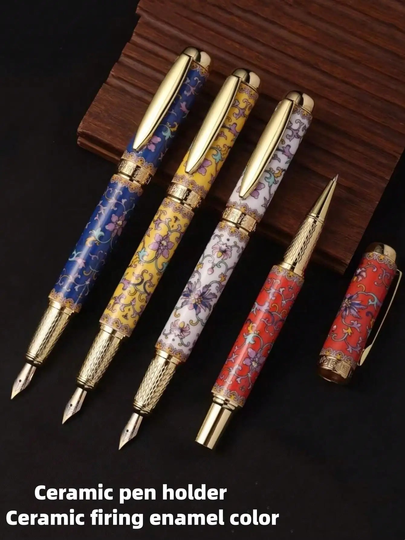 1Pc Fountain Pen, 0.5mm Nib, Built-In Converter, High-End Quality, Exquisite Craftsmanship, Ceramic Material Pen Body, Ceramic Enamel Color, Iridium Gold Pen Clip, Student Gift, Holiday Gift, Back-To-School Season, Birthday G