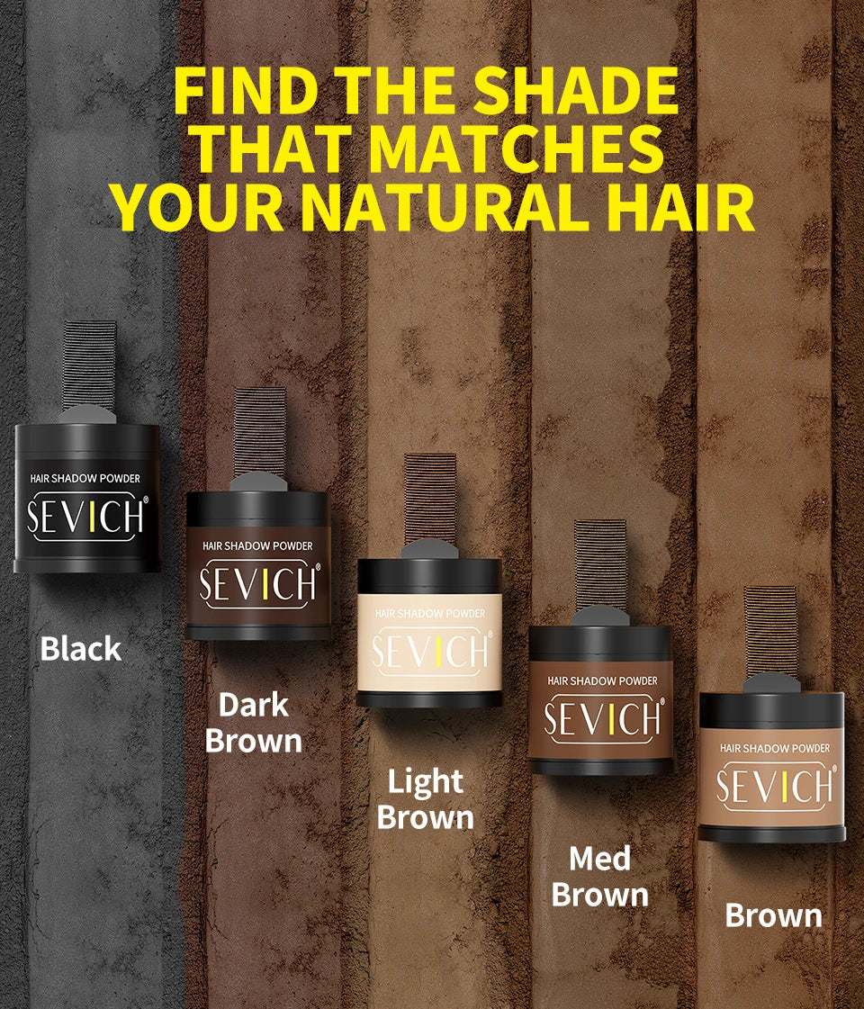 10g SEVICH Hairline Powder Hair Root Cover Up Waterproof Instant Modified Repair Hair Shadow Powder Makeup Hair Concealer 5color
