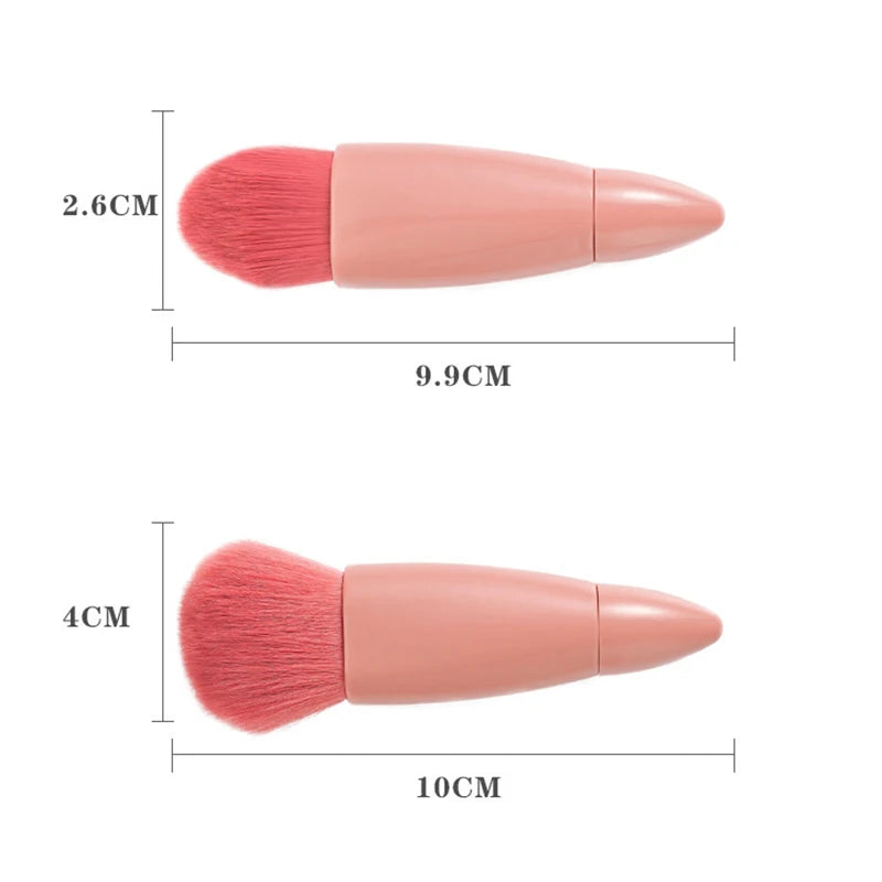 【SSummer10】5Pcs Travel Mini Makeup Brushes Set with Case Mirror - Small Complete Function Cosmetic Kit【SS】